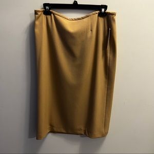 Tan kick pleat skirt